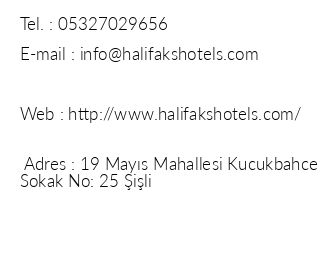 Halifaks Hotel iletiim bilgileri